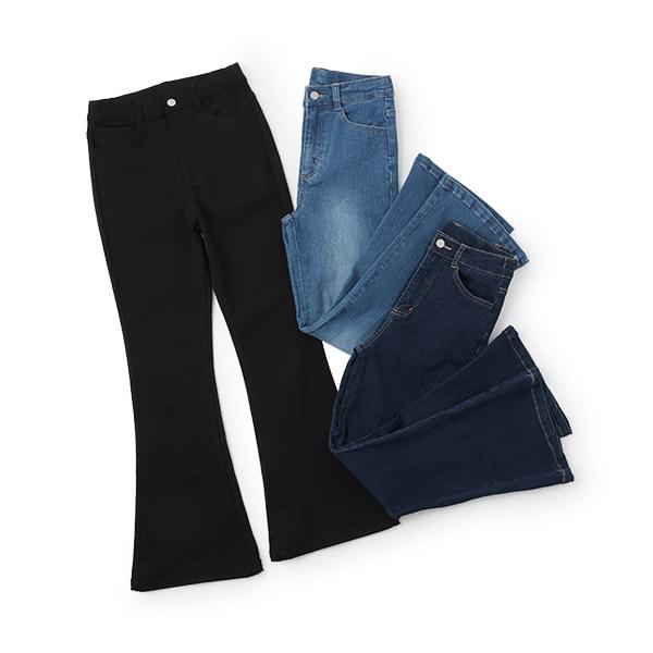 【基礎款】牛仔斜紋喇叭褲