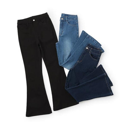 【基礎款】牛仔斜紋喇叭褲