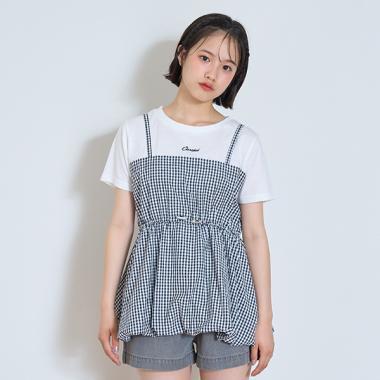 【7days】氣球吊帶拼接T恤