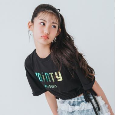 【Cuugal8月號掲載】【接觸冷感】壓紋抽繩T恤