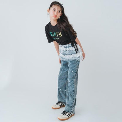 【Cuugal8月號掲載】【接觸冷感】壓紋抽繩T恤