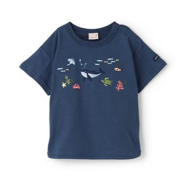 海洋生物刺繡短袖T恤