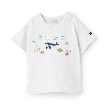 海洋生物刺繡短袖T恤