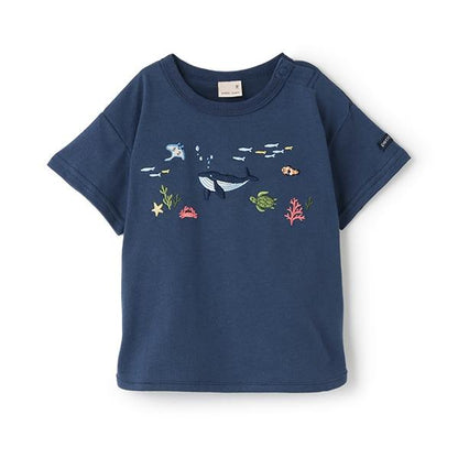海洋生物刺繡短袖T恤