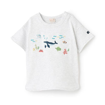 海洋生物刺繡短袖T恤