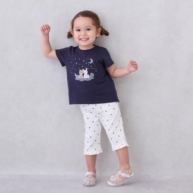 【接觸冷感】七分褶皺荷葉邊褲