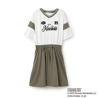【《PEANUTS》】【接觸冷感】拼接連衣裙