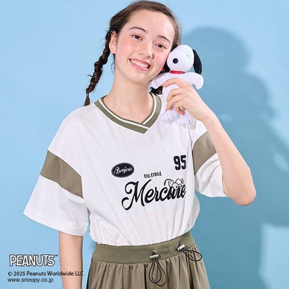 【《PEANUTS》】【接觸冷感】拼接連衣裙