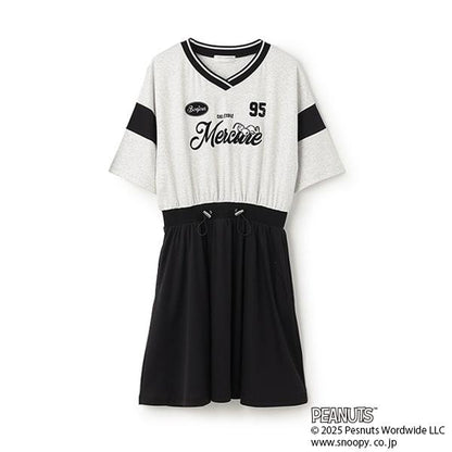 【《PEANUTS》】【接觸冷感】拼接連衣裙