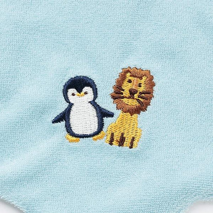 動物刺繡波浪邊圍兜