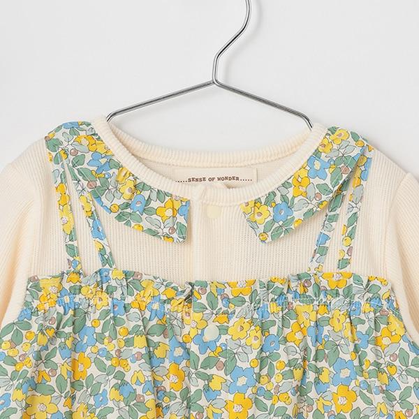小花圖案疊穿連體衣