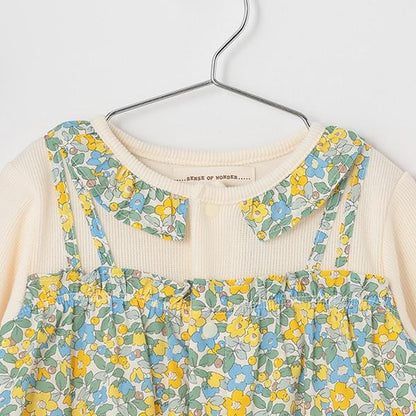 小花圖案疊穿連體衣