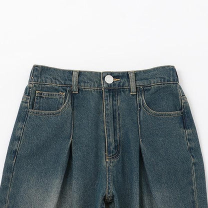 【LTXC】褶皺寬鬆牛仔褲