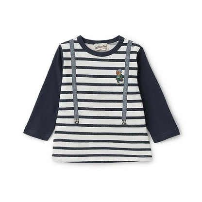 【人氣商品】【直營店無售】小熊刺繡吊帶長袖T恤