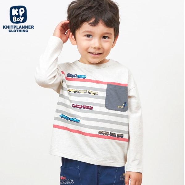 KPBOY 日本製/電車圖案長袖T恤（80～130）