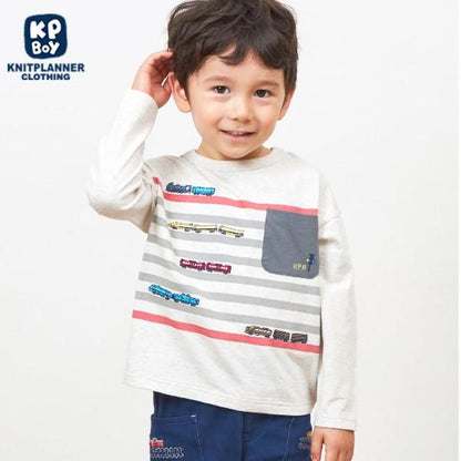 KPBOY 日本製/電車圖案長袖T恤（80～130）