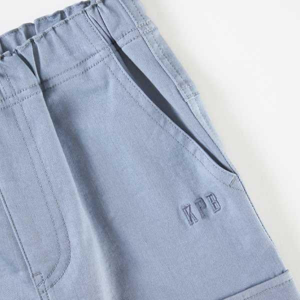 彈力斜紋工裝風長褲（100～130）