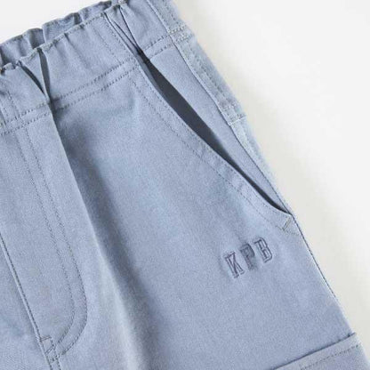 彈力斜紋工裝風長褲（100～130）