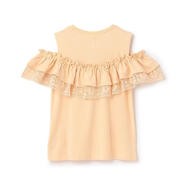 【接觸冷感/リンク】一字肩蕾絲T恤（青少年款）