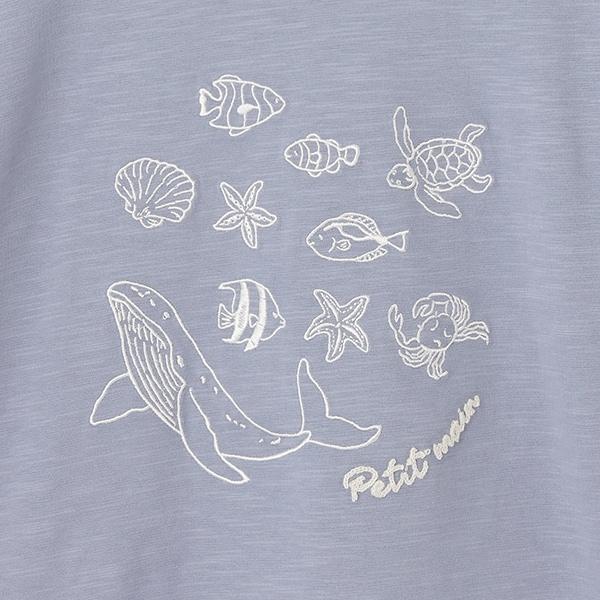 【接觸冷感】海洋刺繡短袖T恤（青少年款）