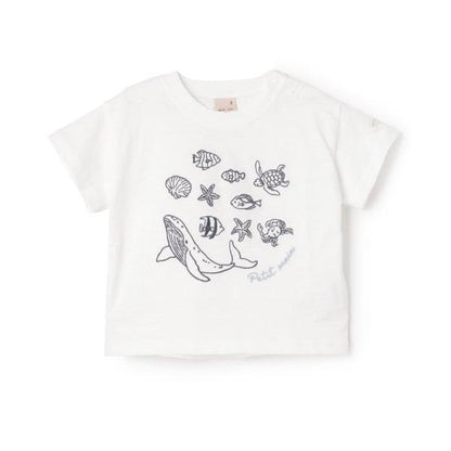 【接觸冷感】海洋刺繡短袖T恤（兒童尺碼）