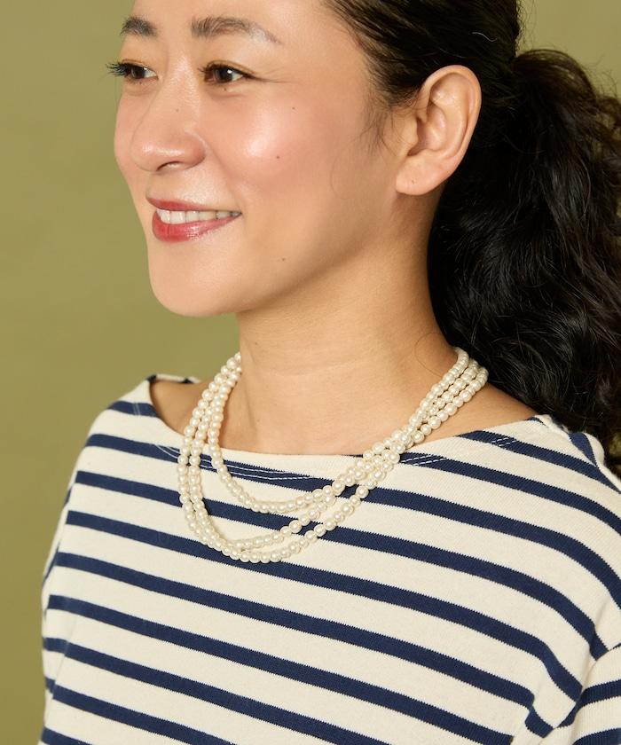 玻璃 手工 編織 珍珠 長 頸鍊 140厘米