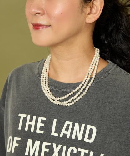 玻璃 手工 編織 珍珠 長 頸鍊 140厘米