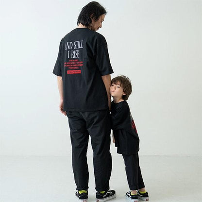 【純棉100%】【爸爸同款】兒童logo刺繡寬鬆短袖T恤