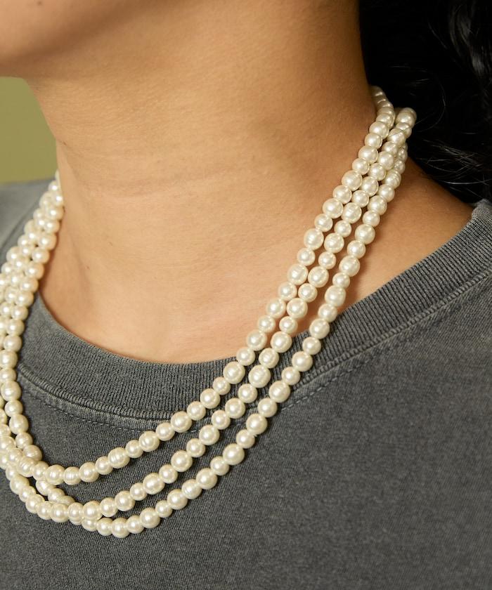 玻璃 手工 編織 珍珠 長 頸鍊 140厘米