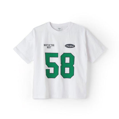 【純棉100%】寬鬆數字印花短袖T恤