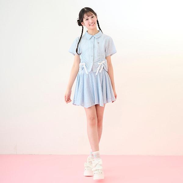 【Nico☆Petit刊載】多種材質褶皺蝴蝶結襯衫&吊帶背心套裝