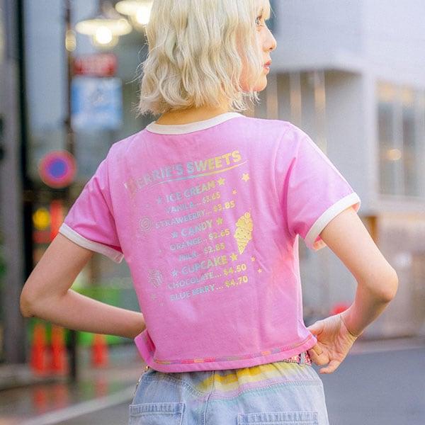 復刻♪ 彩虹貝莉醬拼色邊T恤