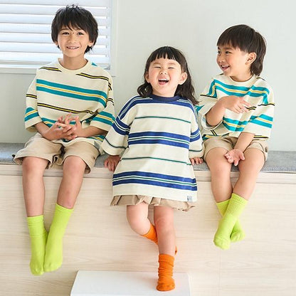 波紋條紋寬鬆短袖T恤