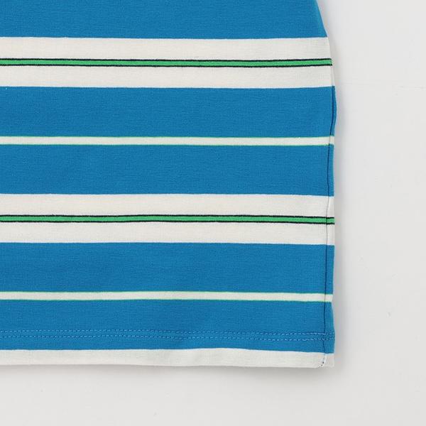 【純棉100%】【365D.】多色條紋寬鬆短袖T恤