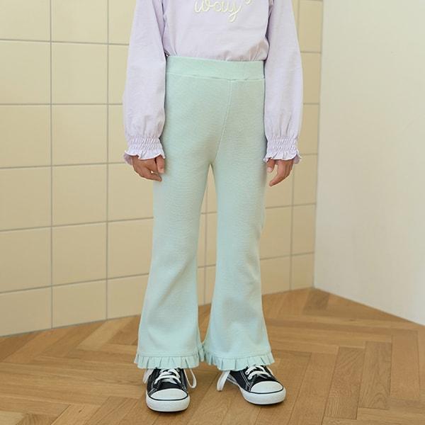 【人氣色補貨】【ともパン】下襬荷葉邊喇叭褲