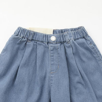 【爸爸同款】褶皺寬鬆牛仔錐形褲