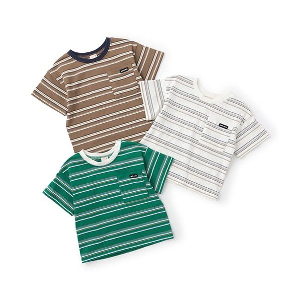 【防汙處理】多色條紋短袖T恤