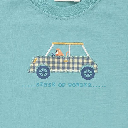 猴子駕駛印花T恤