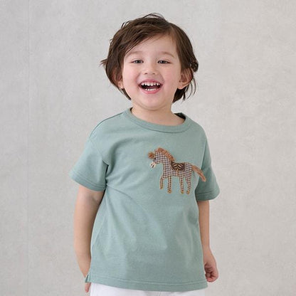 繡花汽車・小馬短袖T恤