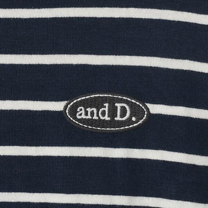 拼接肩條紋寬鬆長袖T恤