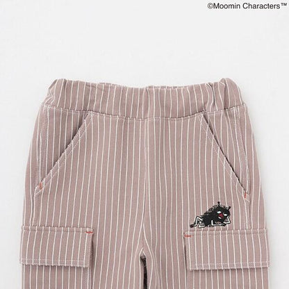 《姆明》/刺繡條紋六分褲