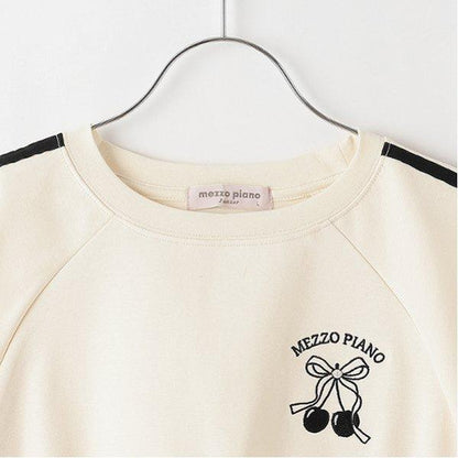 側邊條紋泡泡袖T恤&背心套裝