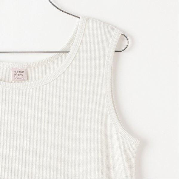 側邊條紋泡泡袖T恤&背心套裝