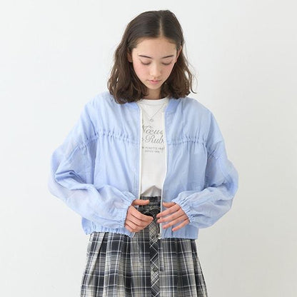 【防紫外線加工】透視拉鍊短外套