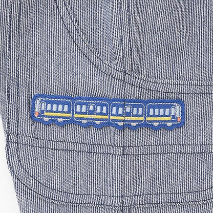 條紋提花電車刺繡七分褲