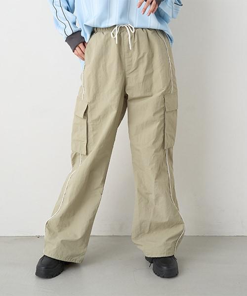 側邊條紋工裝褲【韓國時尚】