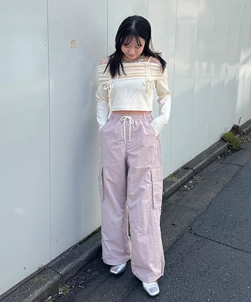 側邊條紋工裝褲【韓國時尚】