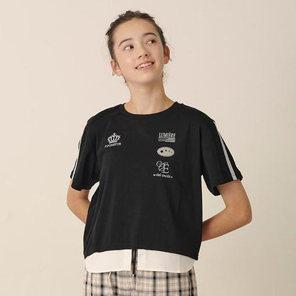 拼接下襬襯衫層疊感T恤