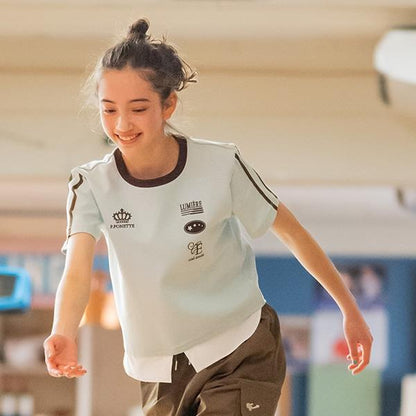 拼接下襬襯衫層疊感T恤