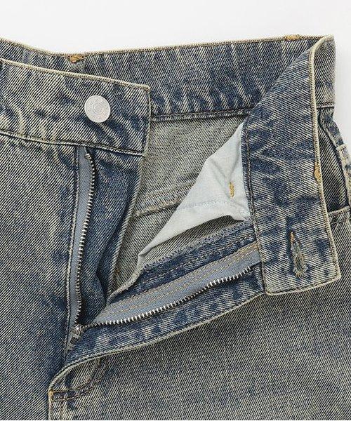 帶裹身設計牛仔寬腿褲【韓國時尚】